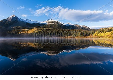 A View From Lost Lake Campground Offers A Grand View And Reflection Of East Beckwith Mountain In Los