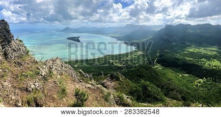 Ile Aux Benitiers On Mauritius Island View From Le Morne Mountain