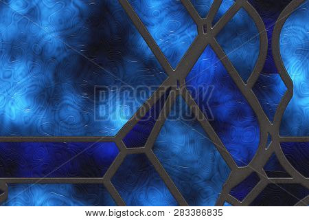 Creative Window- Stained Glass. Wall Metal Grate