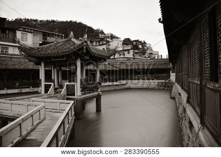 FUJIAN, CHINA â MARCH 2, 2018: Street view with historic architecture in Changting city in Fujian, China. 
