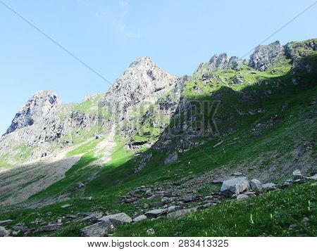 Mountain Alvier In The Appenzell Alps Mountain Range - Canton Of St. Gallen, Switzerland