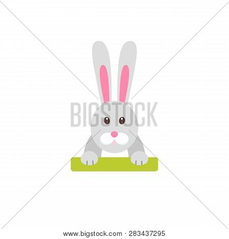 Easter Bunny Flat Icon. Easter Rabbit Colorfull Icon. Simple Illustration. Vector Drawing Isolated O