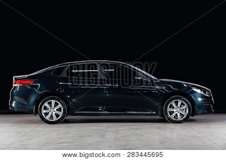 Novosibirsk, Russia - February 08, 2019:  Kia Optima, Side View. Photography Of A Modern Car  On A P