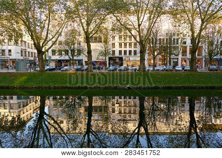 DUSSELDORF, GERMANY - CIRCA SEPTEMBER, 2018: Konigsallee in Dusseldorf.