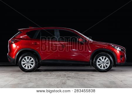 Novosibirsk, Russia - February 08, 2019:  Mazda Cx-5, Side View. Photography Of A Modern Car  On A P