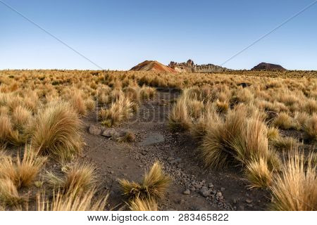 Mountain Trail Leading Toward Tunupa Volcano In Bolivia