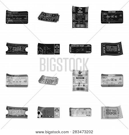 Vector Design Of Ticket And Admission Icon. Set Of Ticket And Event Vector Icon For Stock.