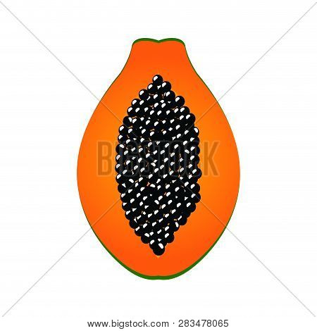 Isolated Cut Papya Image, Vector Illustration Design