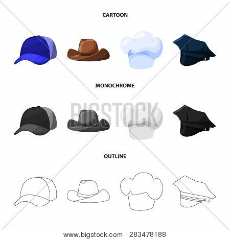 Vector Design Of Clothing And Cap Symbol. Collection Of Clothing And Beret Stock Vector Illustration