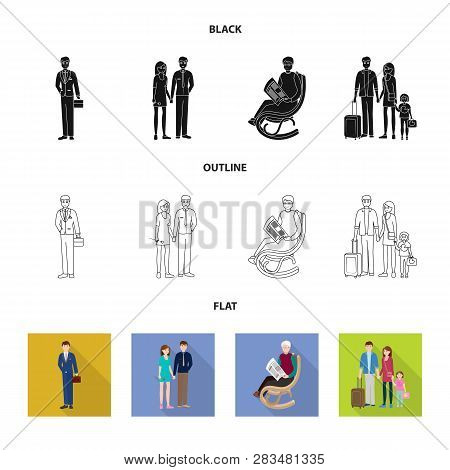 Vector Illustration Of Character And Avatar  Symbol. Set Of Character And Portrait Stock Vector Illu