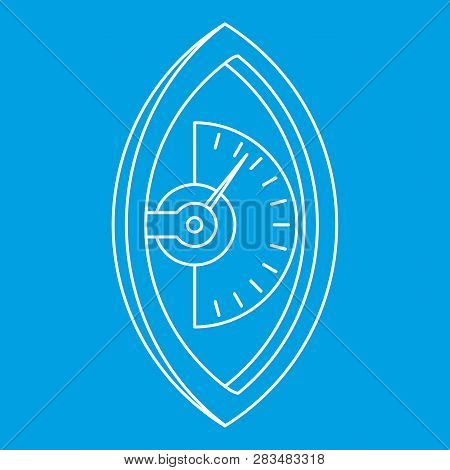 Hand Dynamometer Icon Blue Outline Style Isolated Illustration. Thin Line Sign