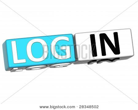 3D Connectez-vous sur fond blanc