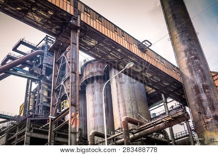 Industrial Architecture Of Ironworks In Lower Vitkovice, Ostrava Town, Czech Republic, Europe.