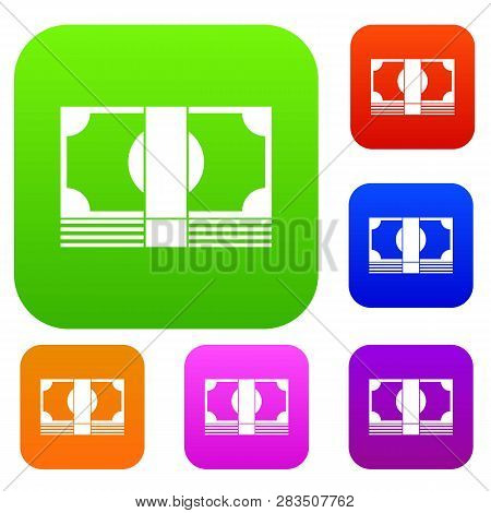 Swiss Franc Banknote Set Icon In Different Colors Isolated Illustration. Premium Collection
