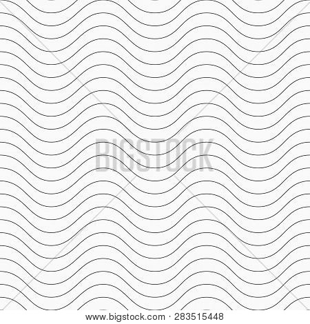 Abstract Seamless Pattern Of Horizontal Wavy Lines, Smooth Bends. Modern Stylish Texture.design Elem