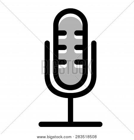 Condenser Microphone Vector Illustration In Line Color Design