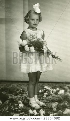 Kız - ilk cemaat (altmışlı) Vintage Fotoğraf
