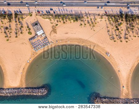 Yellow Beach On Early Morning