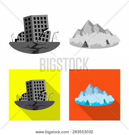 Vector Design Of Natural And Disaster Icon. Collection Of Natural And Risk Vector Icon For Stock.