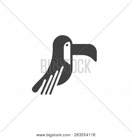 Toucan Bird Vector Icon. Filled Flat Sign For Mobile Concept And Web Design. Exotic Toco Toucan Simp