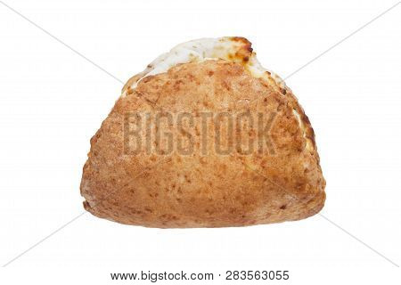 Sweet Buscuit Cheese Cake On White Background