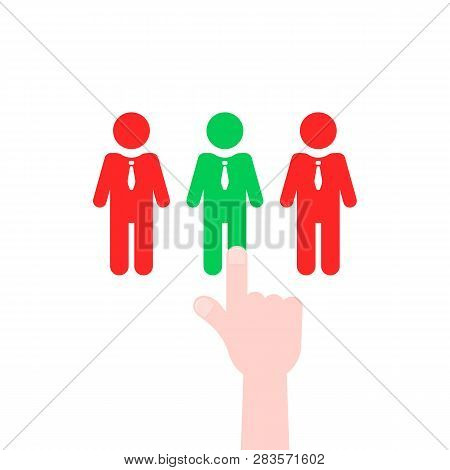 Recruitment Process Like Employee Select. Concept Of Recruiting Crowd Symbol Or Work Searches Or Cho
