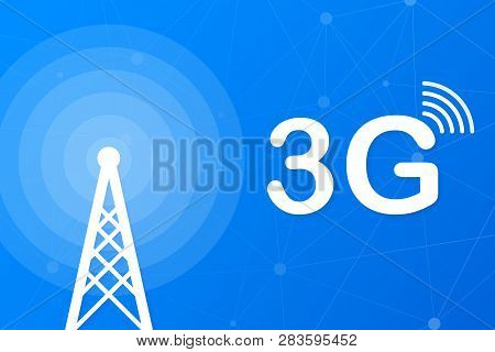 3g Network Technology. Wireless Mobile Telecommunication Service Concept. Marketing Website Landing 