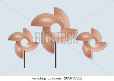 Windmill Pinwheel From Eggs, Conceptual Easter Card