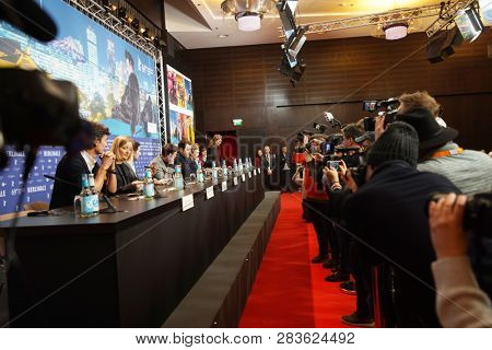  Atmospher attends the 'By the Grace of God' (Grace a Dieu) press conference at the 69th Berlinale International Film Festival Berlin on February 8, 2019, in Berlin, Germany.                          
