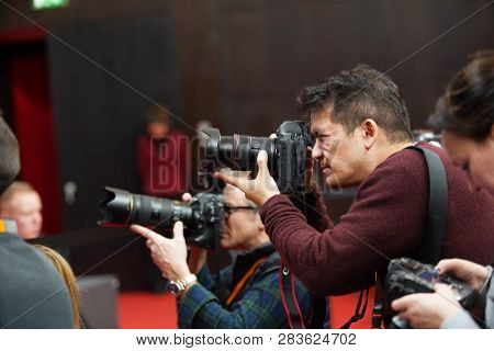   Atmospher attends the 'By the Grace of God' (Grace a Dieu) press conference at the 69th Berlinale International Film Festival Berlin on February 8, 2019, in Berlin, Germany.                         