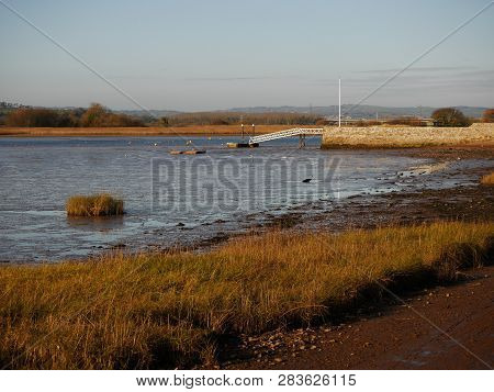View Of The River Exe At Low Tide At Topsham, Devon, England