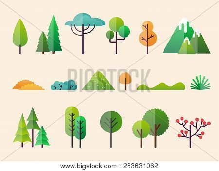 Abstract Forest Plants And Trees. Forest Landscapes.