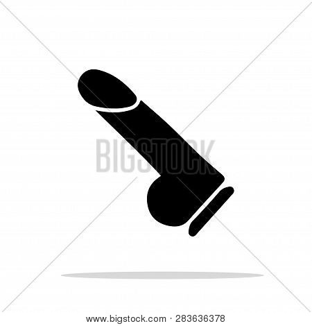 Vector Black Dildo Isolated On White Background, Black Dildo, Vector Illustration Dildo