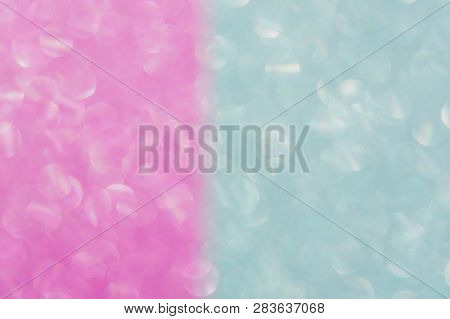Abstrast Blurred Glittery Shiny Background, Blue And Pink, Defocused