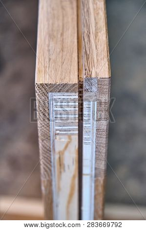 Wood Door Manufacturing Process. Door Leaf. Furniture Manufacture.
