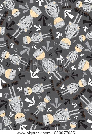 Cartoon Prisoner In Arrow Style Prison Uniform Pattern