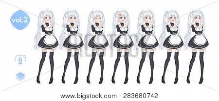 Anime Manga Girl. Costume Of Maid Cafe