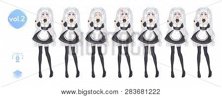Anime Manga Girl. Costume Of Maid Cafe