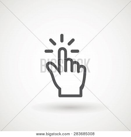 Hand Clicking Icon, Click Stock Vector Illustration Flat Design Clicking Finger Icon, Hand Pointer.