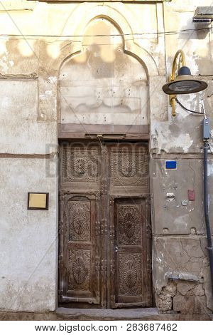 Old City In Jeddah Saudi Arabia Known As Historical Jeddah. Old And Heritage Windows And Doors In Je