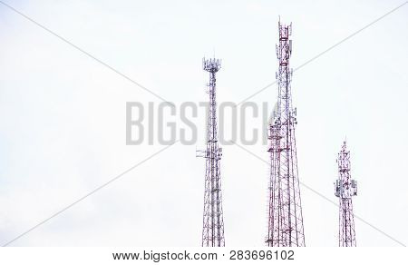 Radio Masts And Towers, Tall Manmade Guyed Or Self Supported Tubular Tube Metal Frame Structures Bui