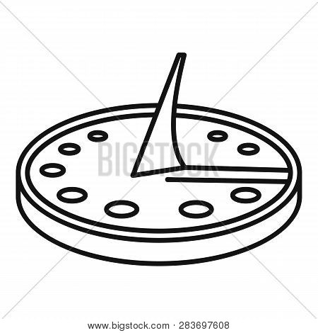 Sundial Icon. Outline Sundial Vector Icon For Web Design Isolated On White Background