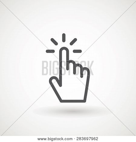 Hand Clicking Icon, Click Stock Vector Illustration Flat Design Clicking Finger Icon, Hand Pointer.