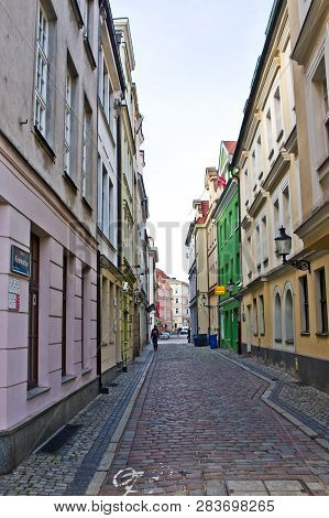 Poznan/poland - February 6th 2019: Kronowska Street Colorful Buildings