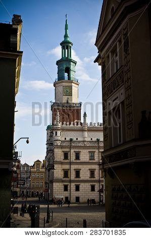 Poznan/poland - February 6th 2019: The Old Town Square With Historic Buildings, Popular Touristic De