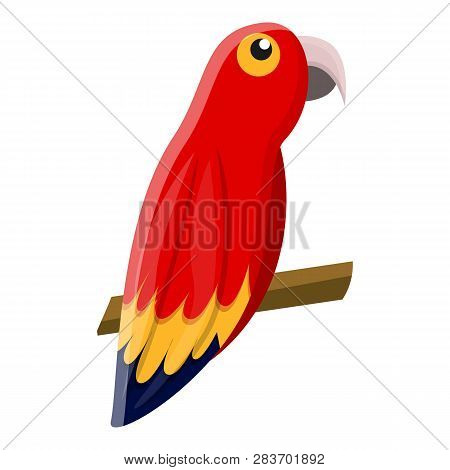 Macan Parrot Icon. Cartoon Of Macan Parrot Vector Icon For Web Design Isolated On White Background