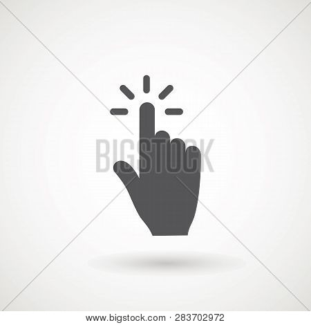 Hand Clicking Icon, Click Stock Vector Illustration Flat Design Clicking Finger Icon, Hand Pointer.