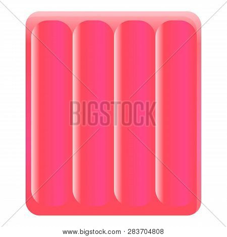Red Pool Mattress Icon. Cartoon Of Red Pool Mattress Vector Icon For Web Design Isolated On White Ba