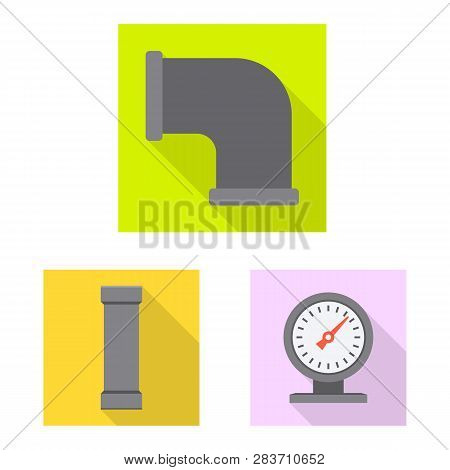 Vector Illustration Of Pipe And Tube Symbol. Set Of Pipe And Pipeline Stock Vector Illustration.