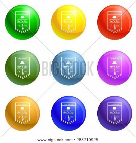 International Men Day Poster Icons Vector 9 Color Set Isolated On White Background For Any Web Desig